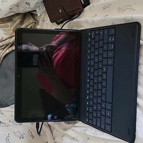 One tablet with a keyboard